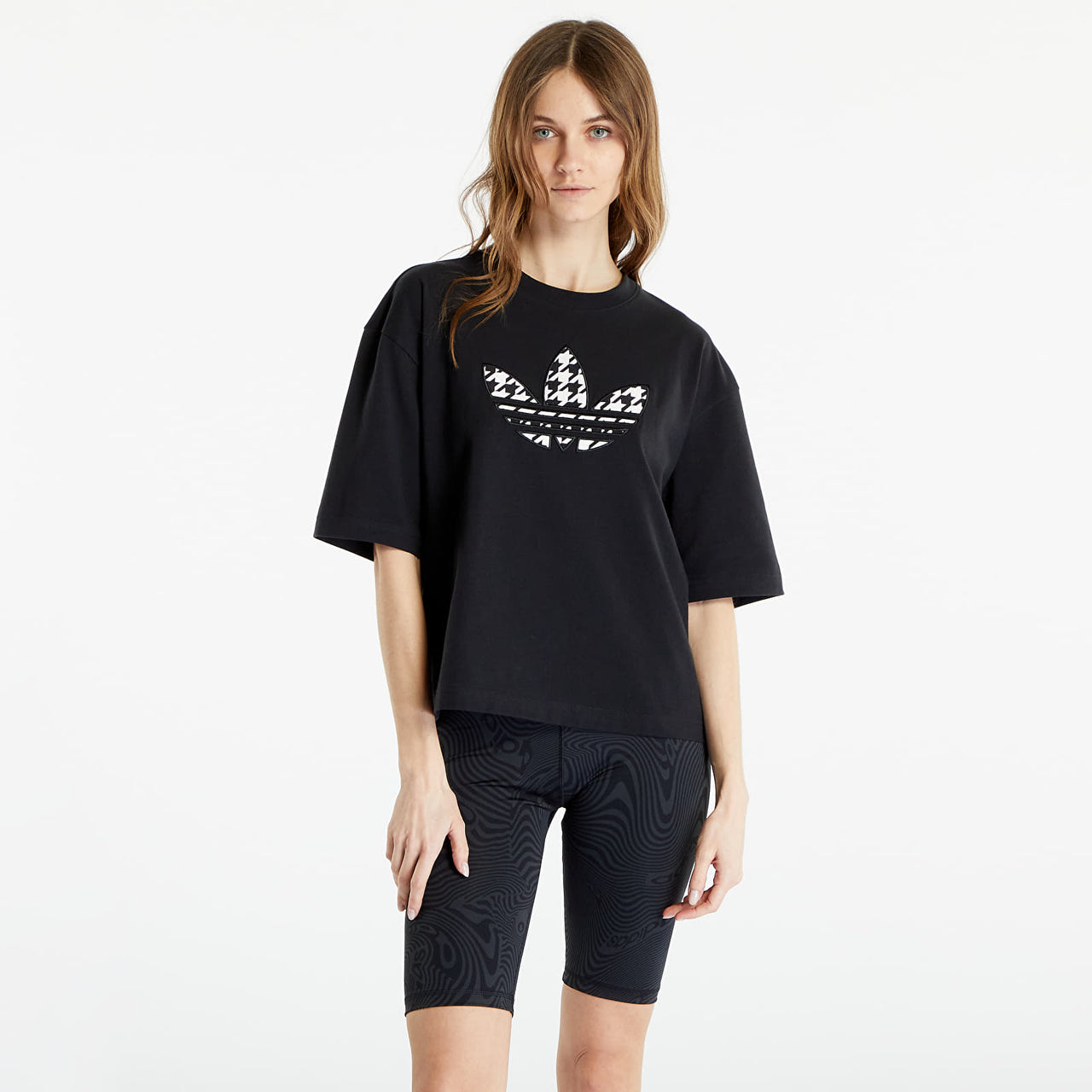 Women's Originals Houndstooth Trefoil Infill Tee IC5145