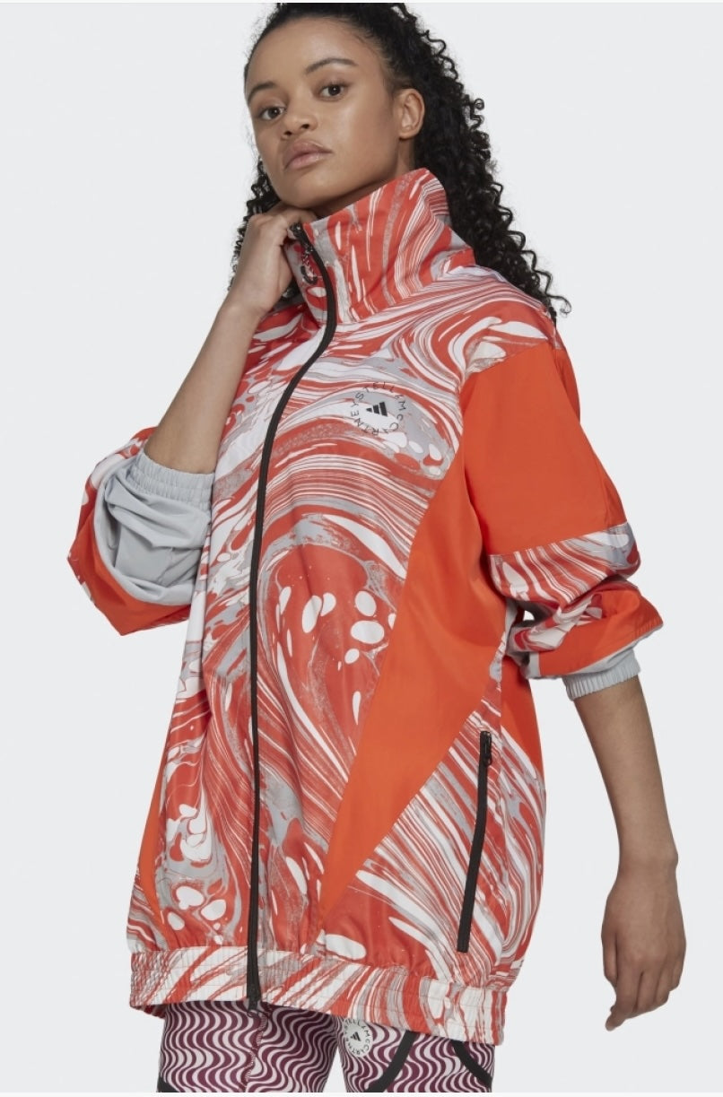 Adidas by Stella McCartney Orange Printed Loose Fit Jacket HI6065