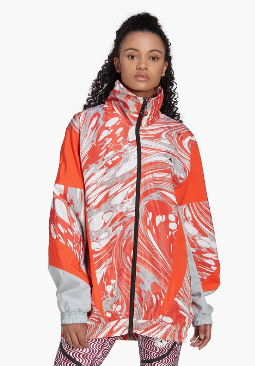 Adidas by Stella McCartney Orange Printed Loose Fit Jacket HI6065