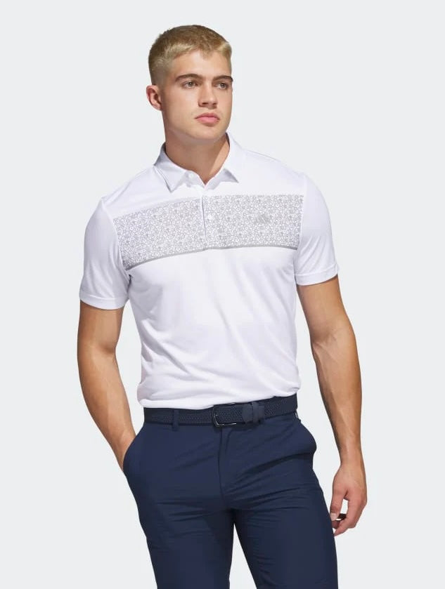 Adidas Chest-Print Golf Polo Shirt HR7991