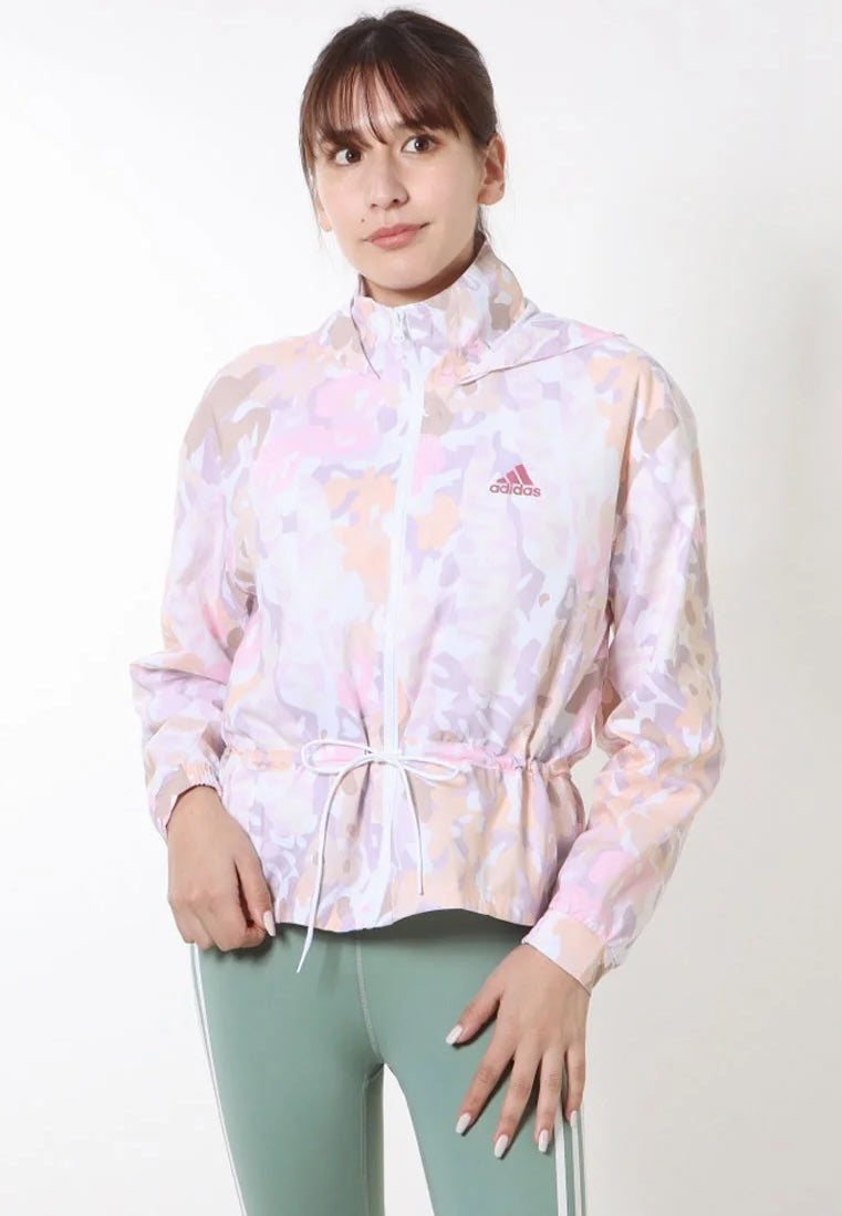Adidas Graphic Windbreaker White Pink IC0555