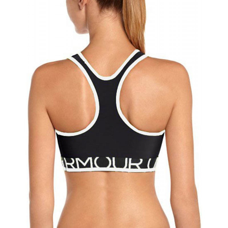 Under Armour Women's HeatGear Sports Bra (Black / White) 1236768-001